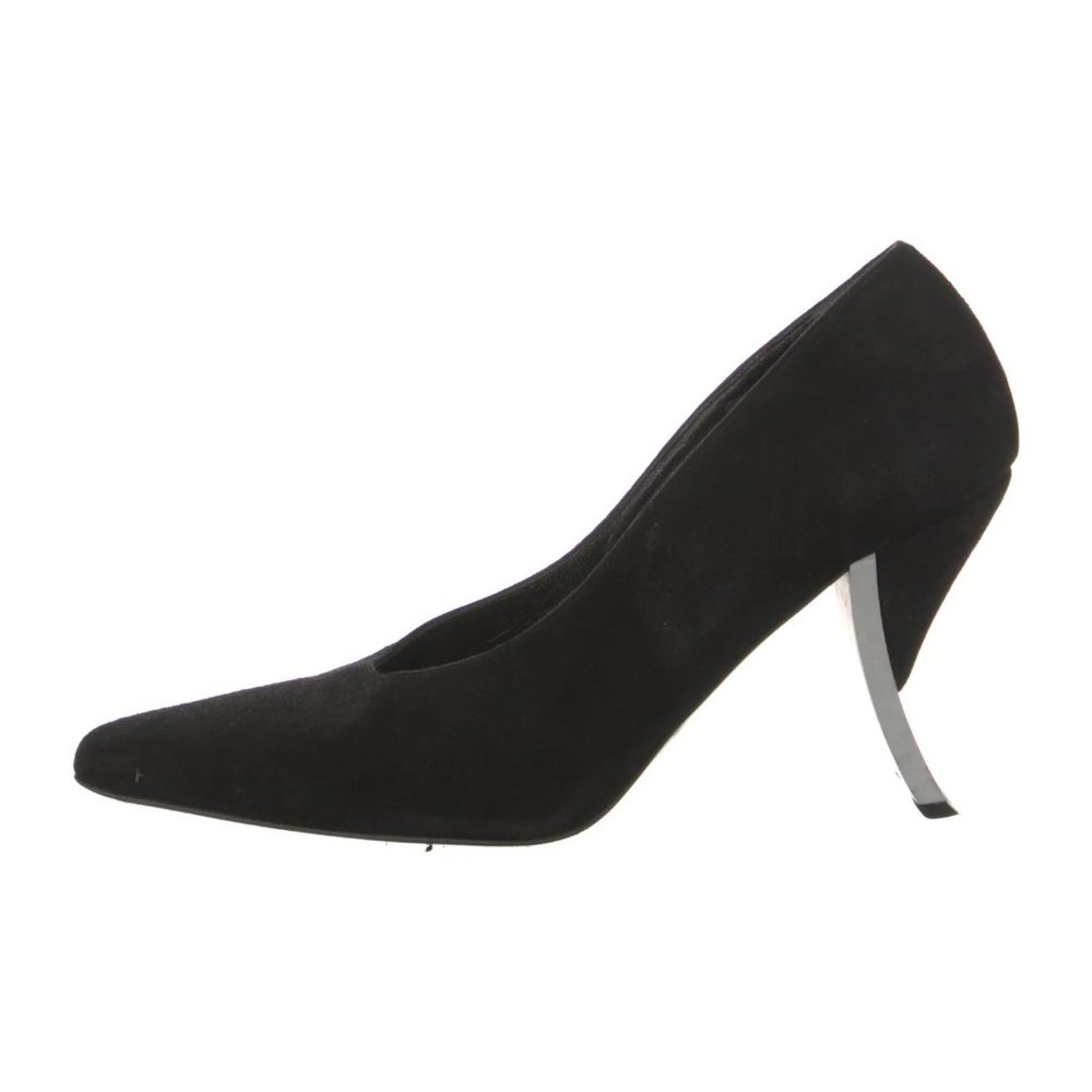 Robert Clergerie Irregular Black And Silver Heels Size 7